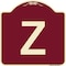 Signmission Designer Series Sign W/ Letter Z, Burgundy Heavy-Gauge Aluminum Sign, 18" x 18", BU-1818-22914 A-DES-BU-1818-22914 - alternate 1